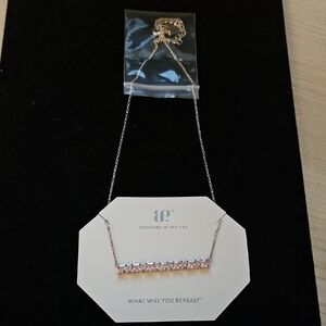 18"+2.5" Extender Silver Chain With Rose Quartz Cubic Zirconia